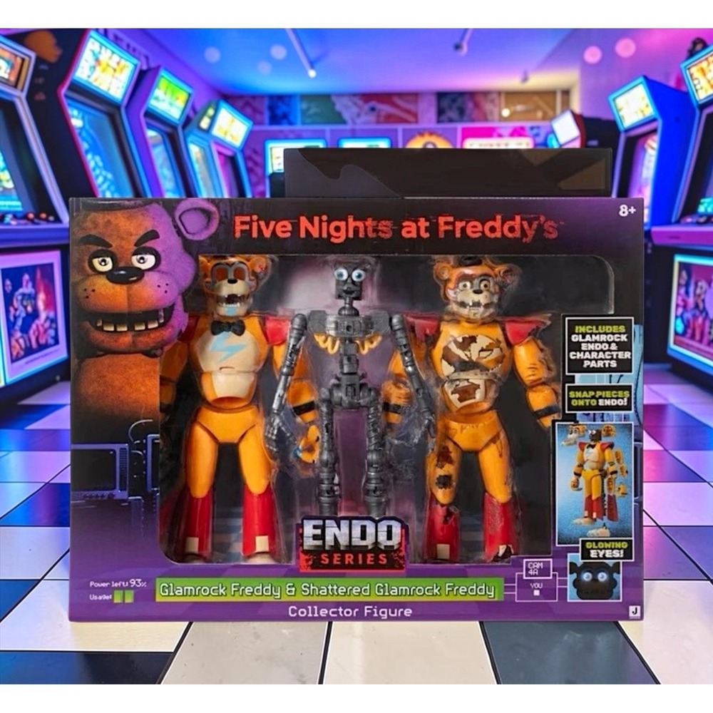 FNAF Jazwares Endo Series Glamrock Freddy & Shattered Glamrock Freddy